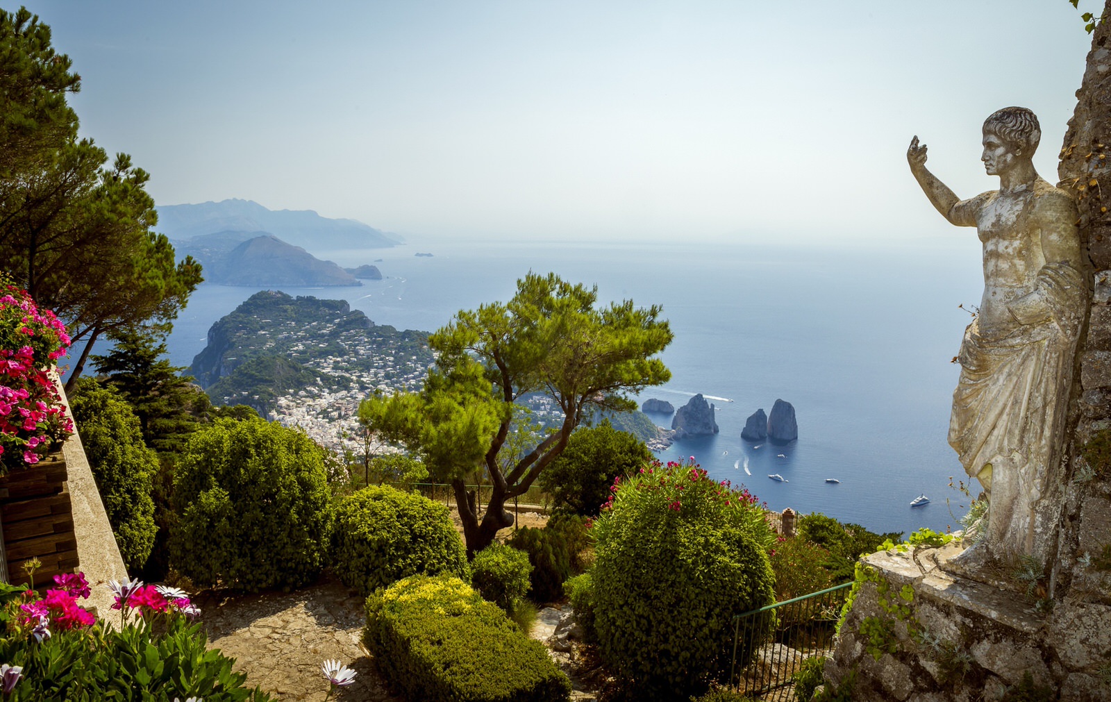 Panorama of Capri island from Mount Solaro