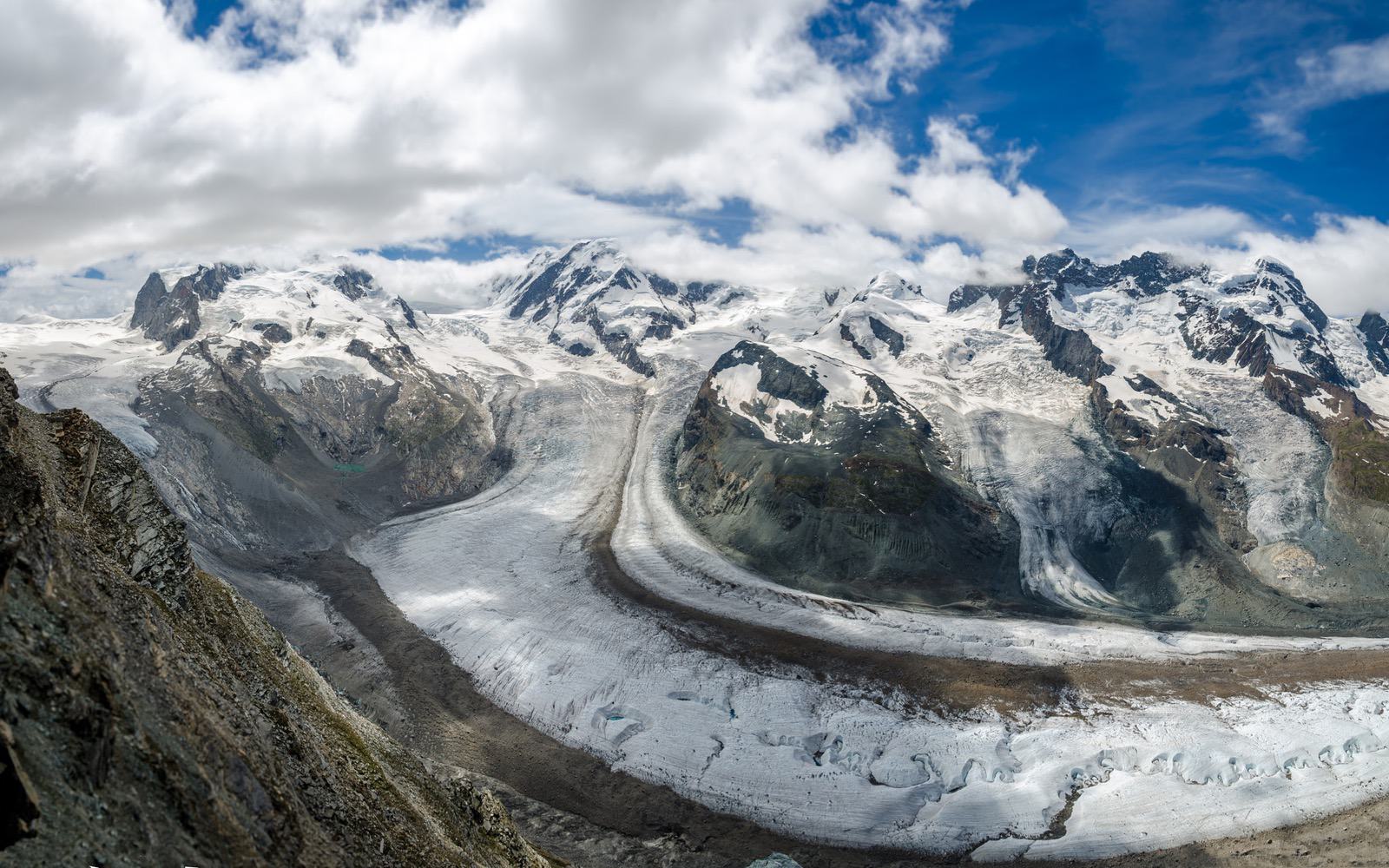 View over Matterhorn from Gorner Glacier